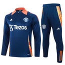 Conjunto Manchester United Zíper Curto Treino Azul 2024/25