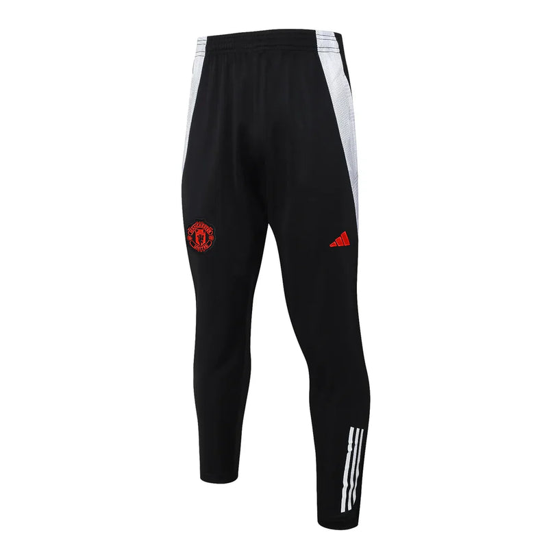 Conjunto Manchester United Zíper Curto Treino Preto 2024/25